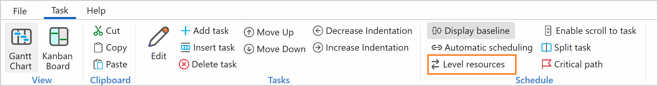 Gantt - Level Resources