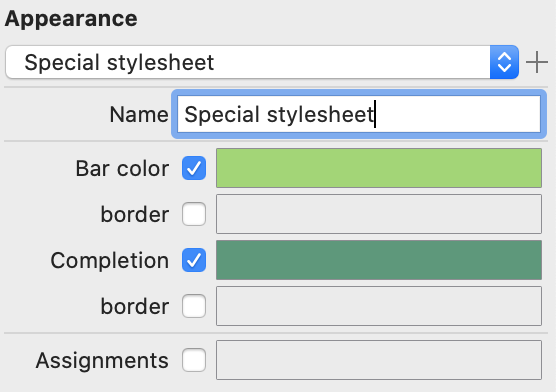 Defining a special stylesheet for a task